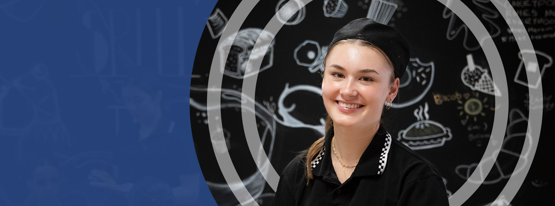 Students smiling in the school cafe at St John Paul II Catholic College Schofields