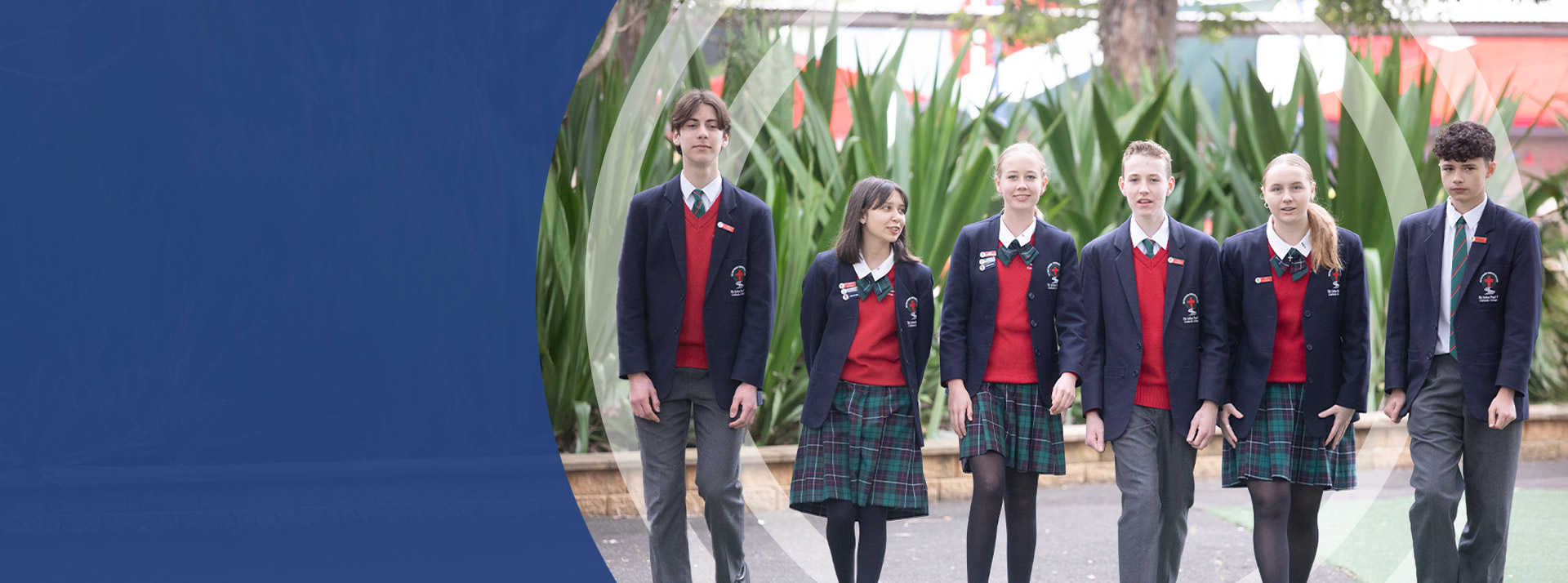 Students walking through the school courtyard at St John Paul II Catholic College Schofields