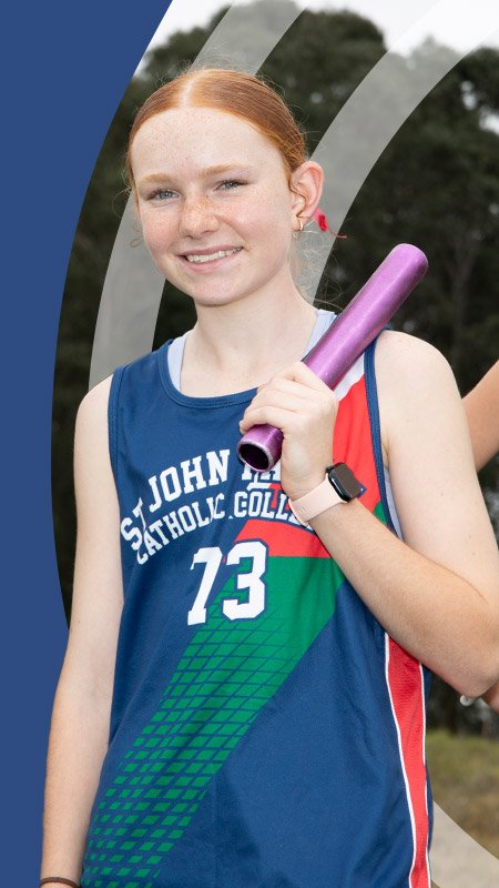 The girls athletics team representing St John Paul II Catholic College Schofields and Nirimba